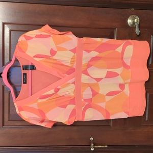 Salmon cap sleeve top Size L